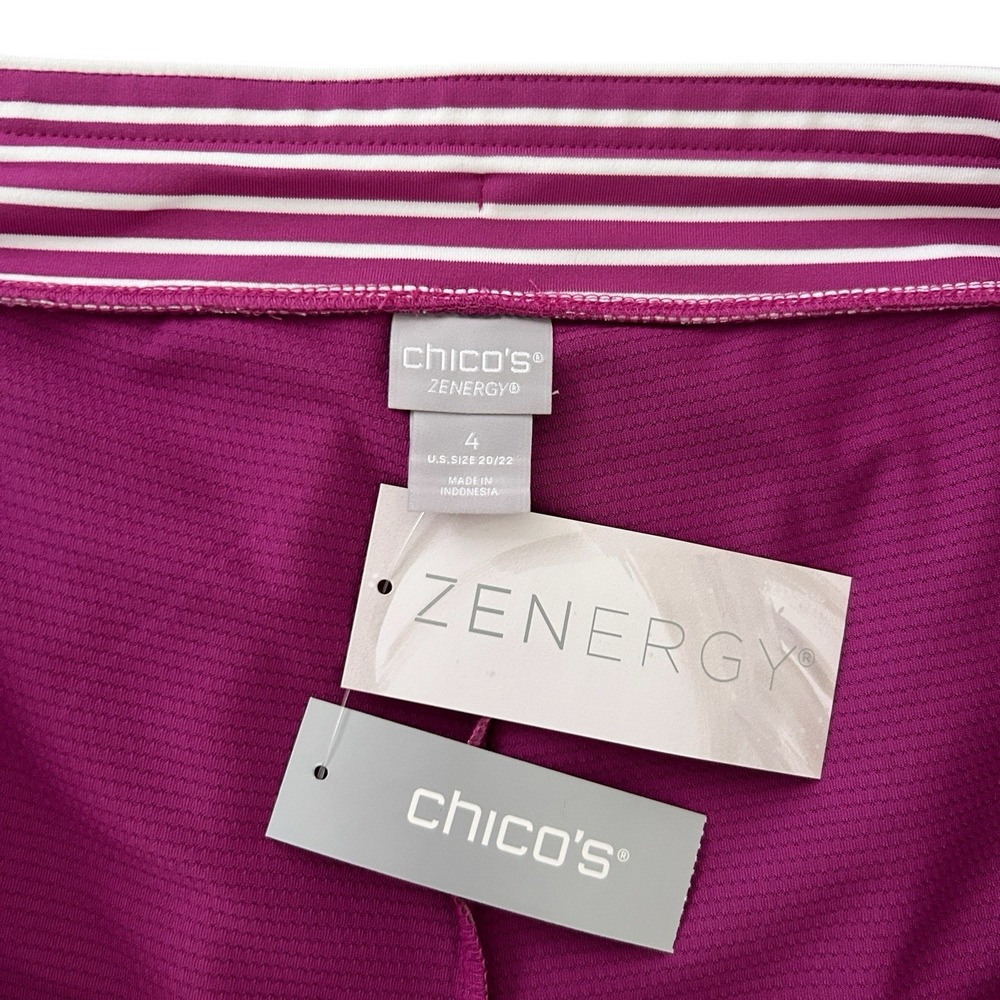 Chico's Zenergy Women XXL Purple Multicolor Size 4 Stripe Skort Skirt 20/22 NWT - Picture 10 of 15